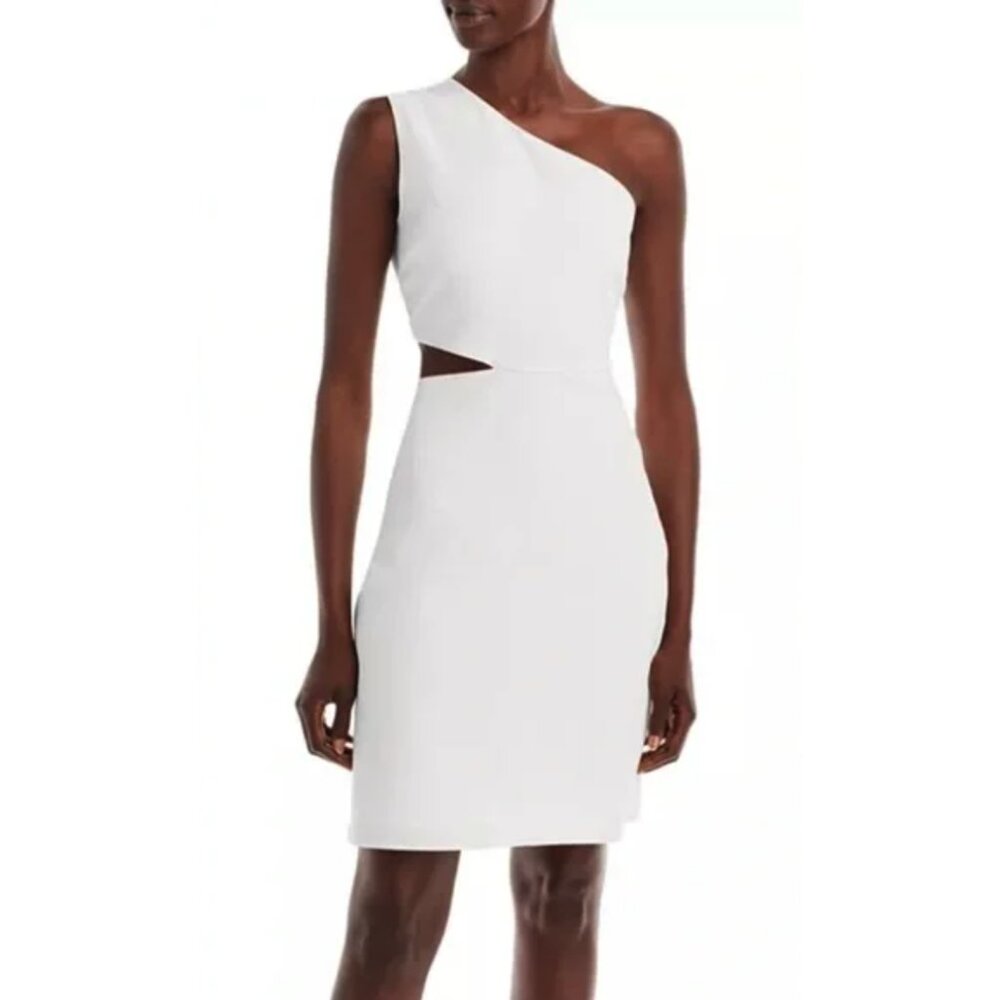 NWT Bloomingdale’s Sam Edelman white sheath cutout shoulder dress, size 10